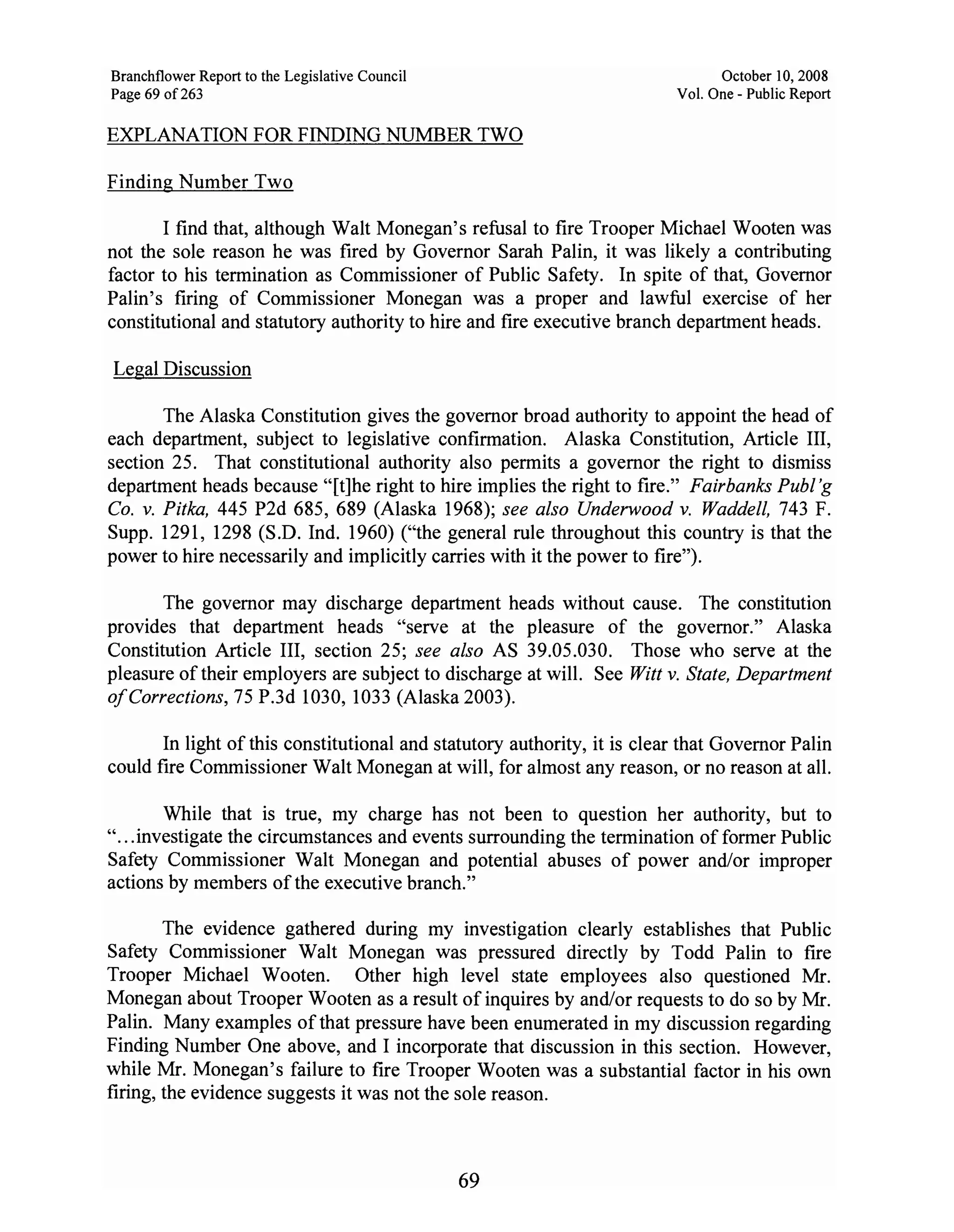 Sarah Palin Troopergate Report