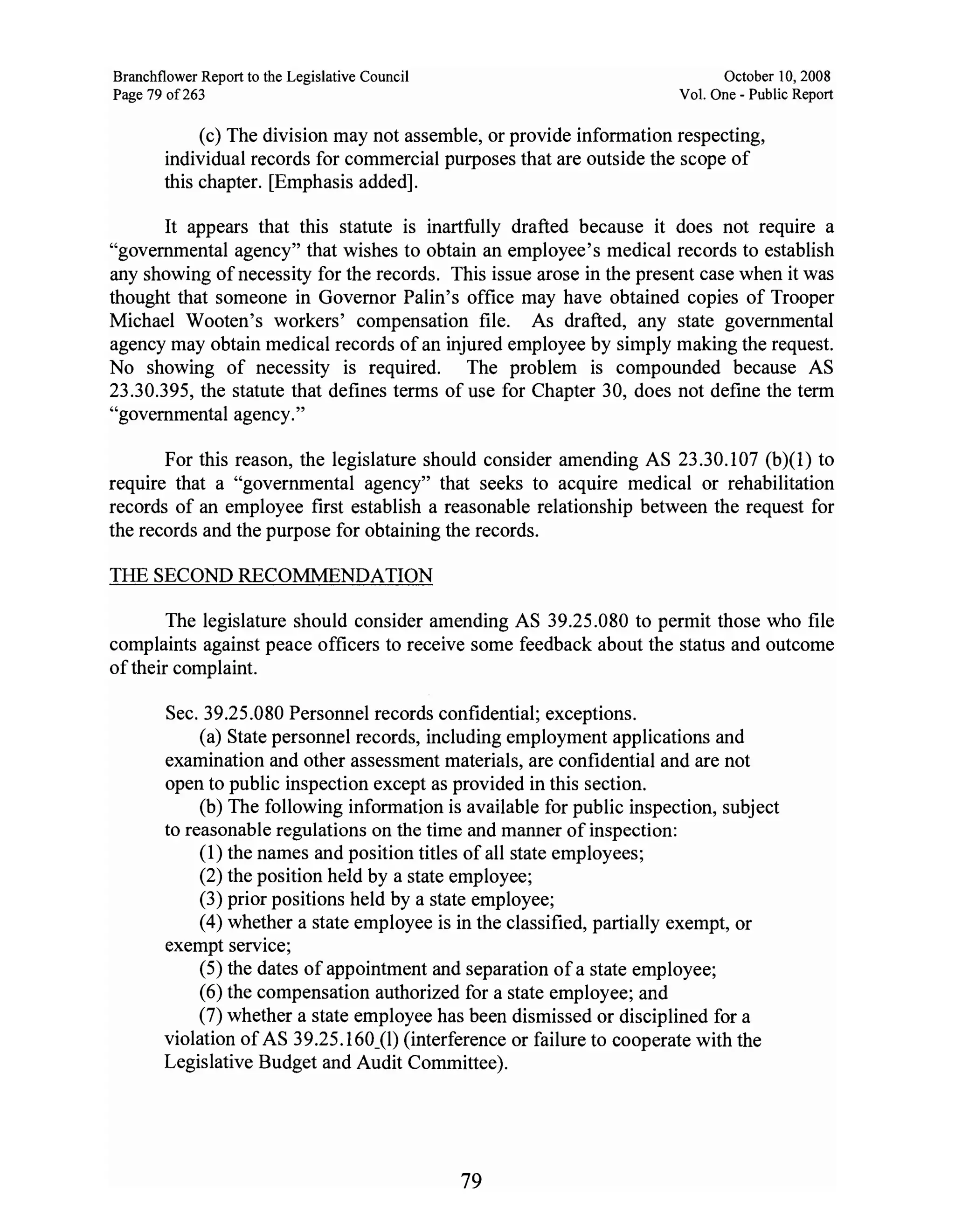 Sarah Palin Troopergate Report