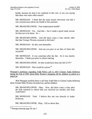 Sarah Palin Troopergate Report