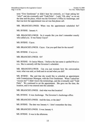 Sarah Palin Troopergate Report