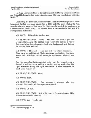 Sarah Palin Troopergate Report