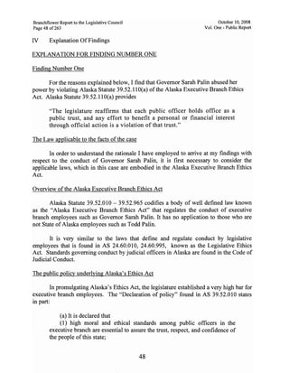 Sarah Palin Troopergate Report