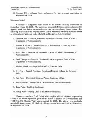 Sarah Palin Troopergate Report