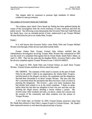 Sarah Palin Troopergate Report