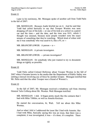 Sarah Palin Troopergate Report