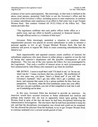 Sarah Palin Troopergate Report