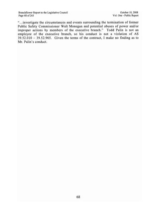 Sarah Palin Troopergate Report