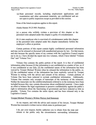 Sarah Palin Troopergate Report