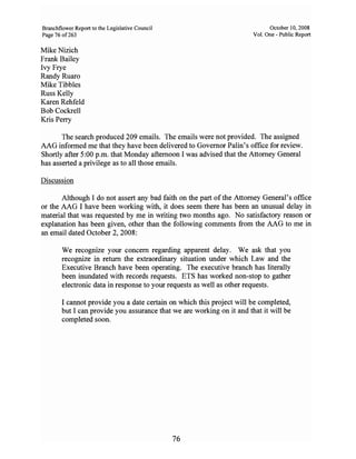 Sarah Palin Troopergate Report