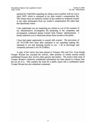 Sarah Palin Troopergate Report