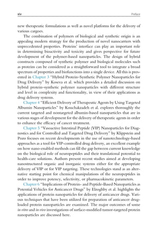 Protein and peptide nanoparticles for drug delivery 1st Edition Donev | PDF
