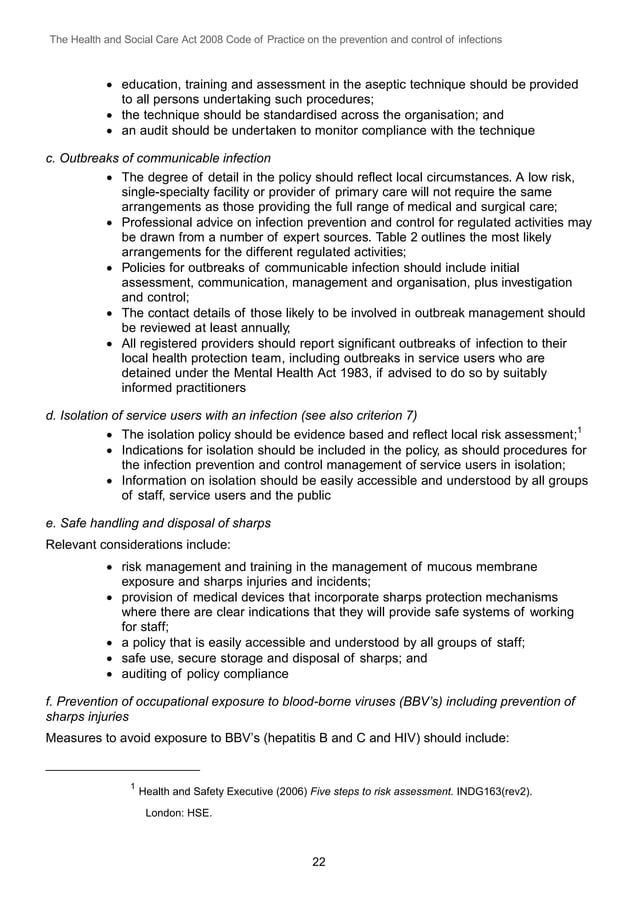The Health and Social Care Act 2008