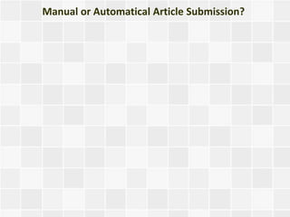 Manual or Automatical Article Submission?
 