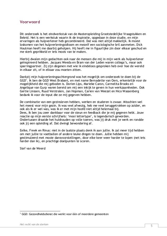 Voorbeeld Voorwoord Werkstuk  feemie