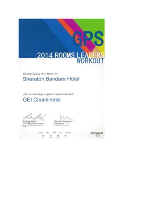 Guest Experience Index  Achievement 2014, Cleanliness