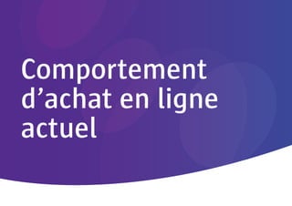 Comportement
d’achat en ligne
actuel
 