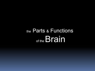the Parts & Functions
of the Brain
 