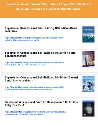 Supervision Concepts and Skill-Building 10th Edition Certo Solutions ...