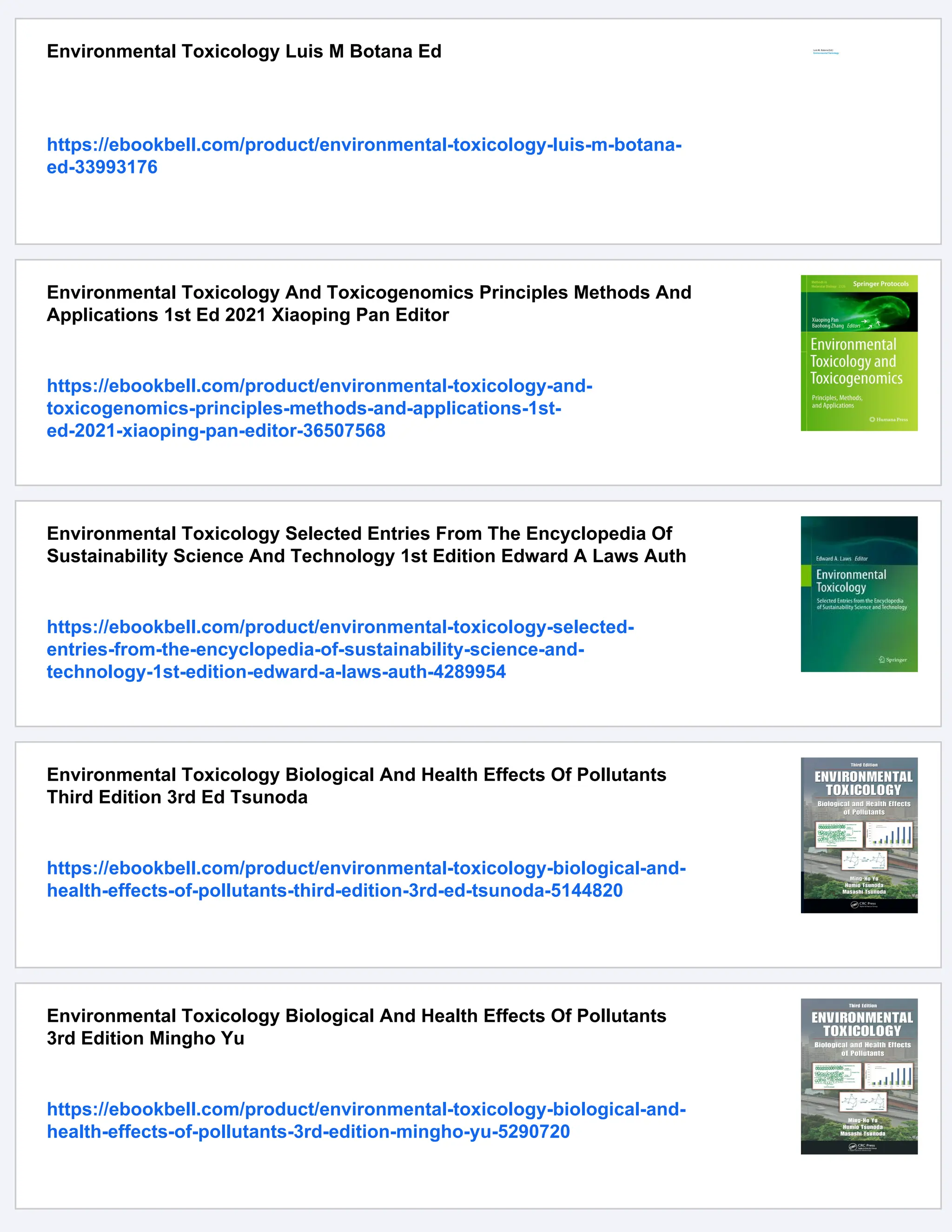 Environmental Toxicology Tp Mommsen And Tw Moon Eds | PDF