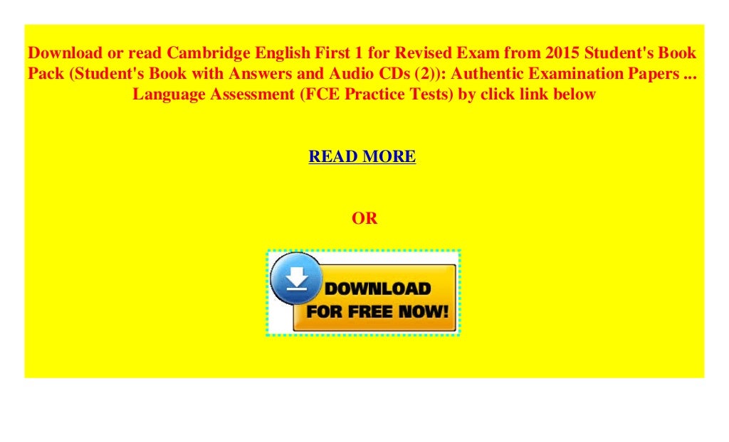 Cambridge English First 1 for Revised Exam from 2015 Student's Book