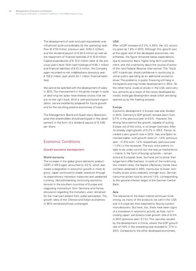 Pfeiffer Vacuum Annual Report 2013 - 