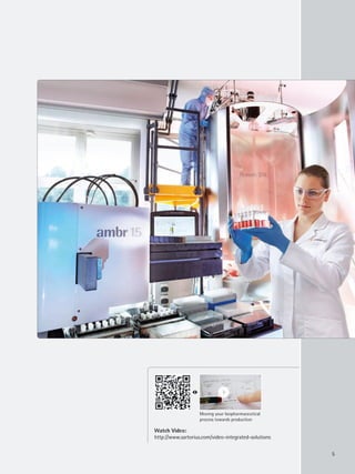 5
Watch Video:
http://www.sartorius.com/video-integrated-solutions
Moving your biopharmaceutical
process towards production
 