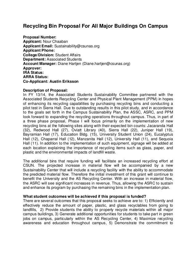 Recycling proposal essay picture