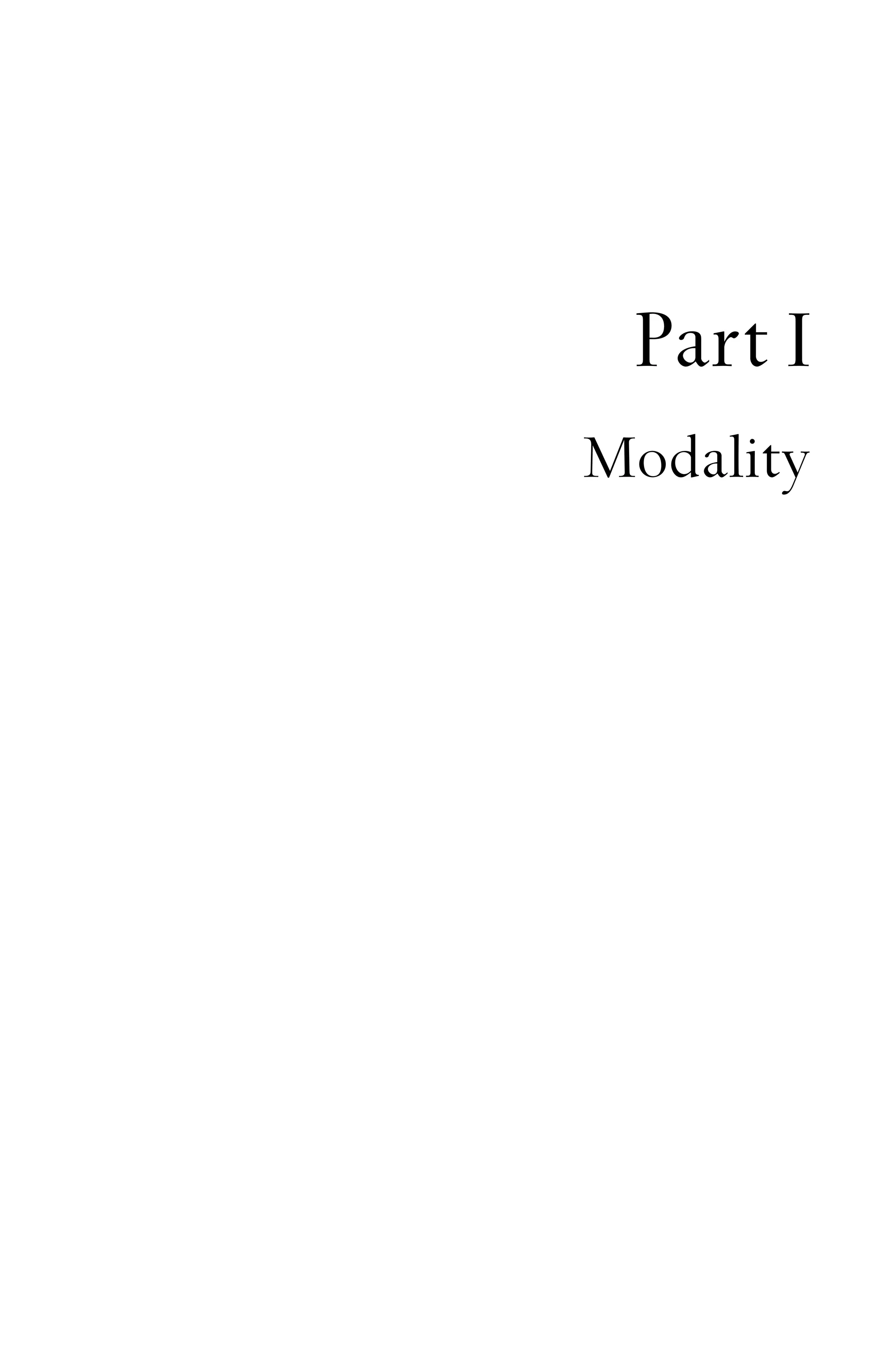Part I
Modality
 