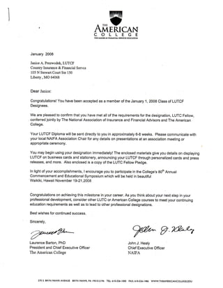 LUTCF designation letter