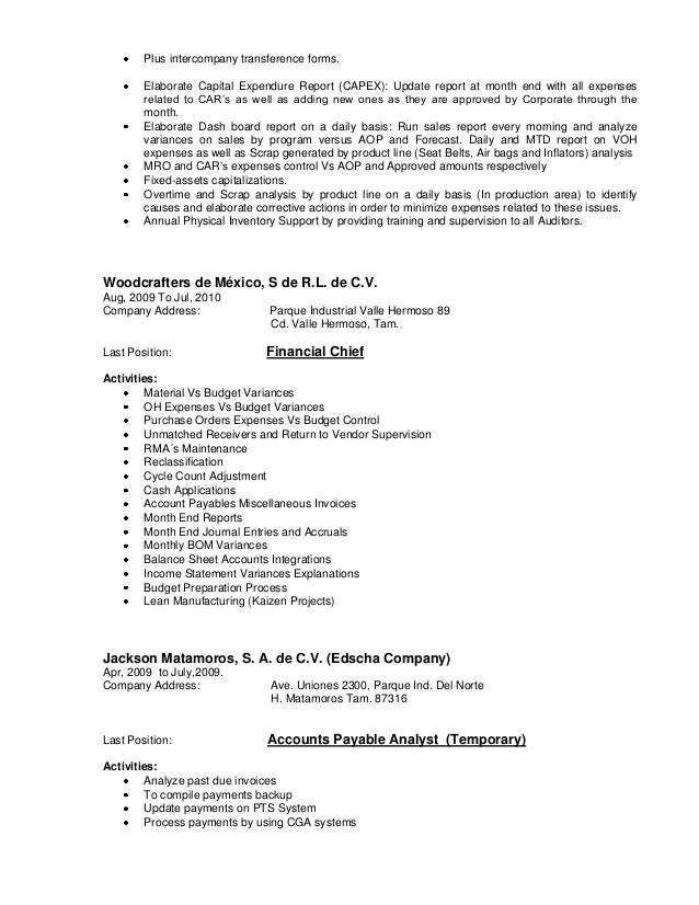 Intercompany resume