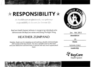 Responsibility recognition