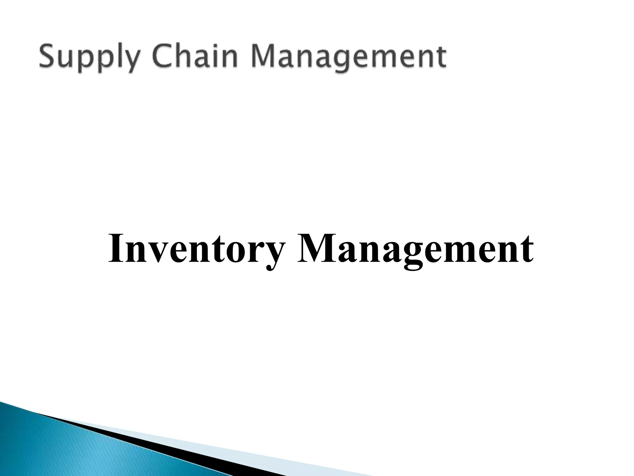 Inventory Management
 