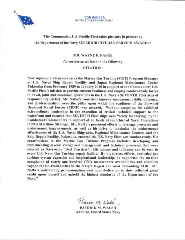 Superior Civilian Service Award