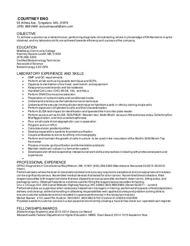 lab tech resume 1 lab skills resumes