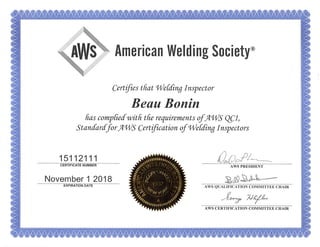 AWS CWI QC1 Certificate