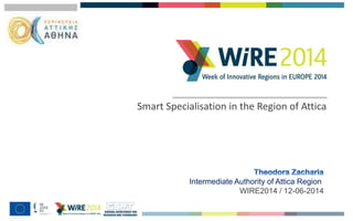 Smart Specialisation in the Region of Attica
Intermediate Authority of Attica Region
WIRE2014 / 12-06-2014
Logo area
 