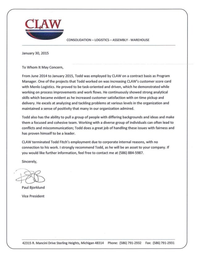 claw logistics recommendation letter compressed eb1 recommendation letter