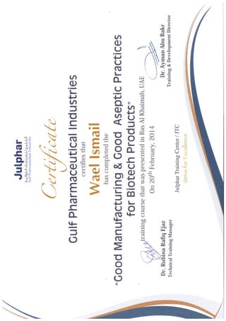 Biotec. GMP certificate