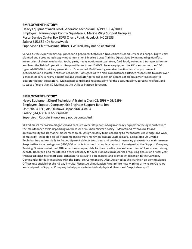 generator technician resumes