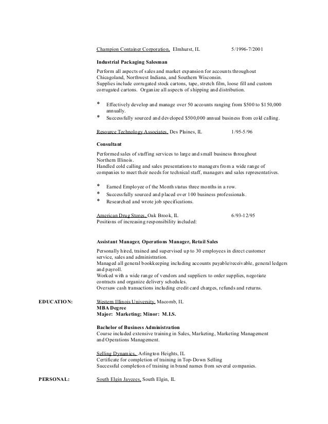Contract job packaging resume sales send