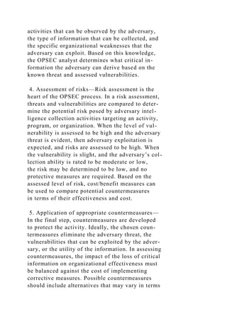 85Operations Security, Site Security, and Terrorism In.docx