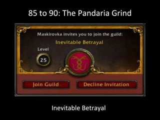 85 to 90: The Pandaria Grind
Inevitable Betrayal
 