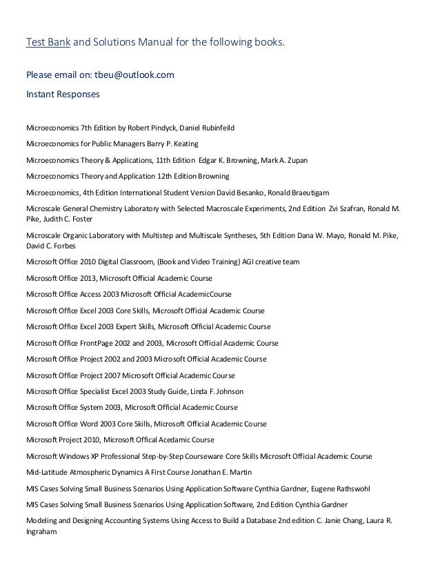 Besanko 2nd Edition Microeconomics Theory