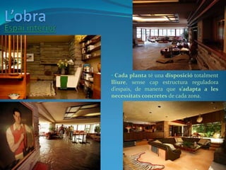  La composició geomètrica es realitza a partir dels plans verticals de pedra (murs i xemeneia), que s’oposen als plans hor...