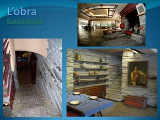 L’obra<br />Espai interior<br /><ul><li>La PRIMERA planta s’assenta damunt la roca natural, i respecta totes les caracterí...