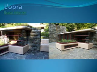 L’obra<br />Espai interior<br /><ul><li>L’aigua és clau en aquesta obra, no només per la cascada, sinó pels usos que la de...