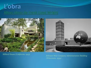 Wright rep l’encàrrec l’any 1935 d’Edgar Kaufmann, director d’un grans magatzems de Pittsburg (Kaufmann’s Departament Store).