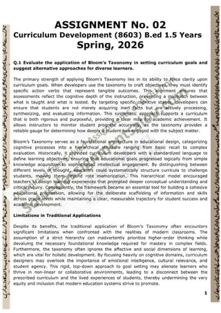 AIOU Solved Assignment 8603-1 Spring 2026 - Complete Help for Students ...