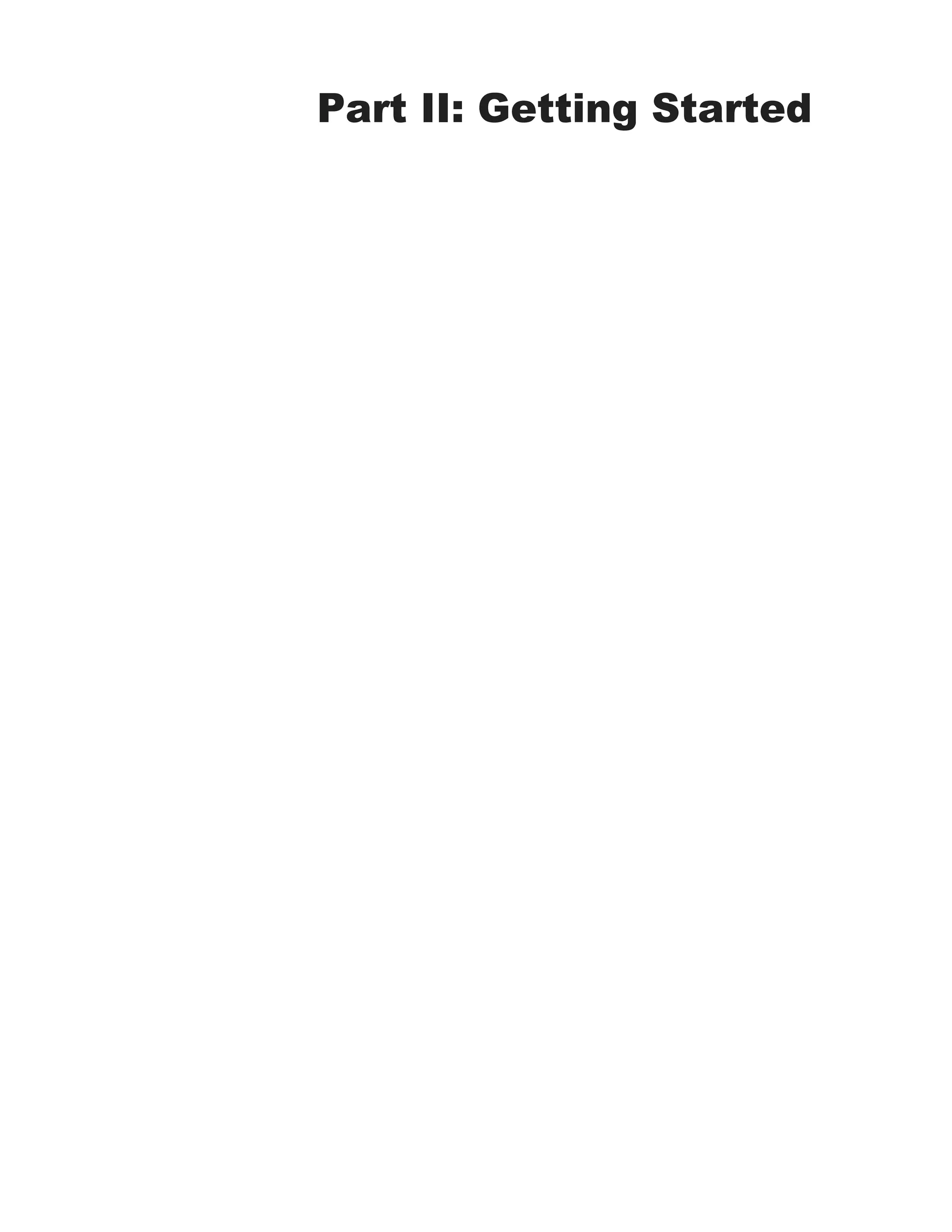 Part II: Getting Started
 