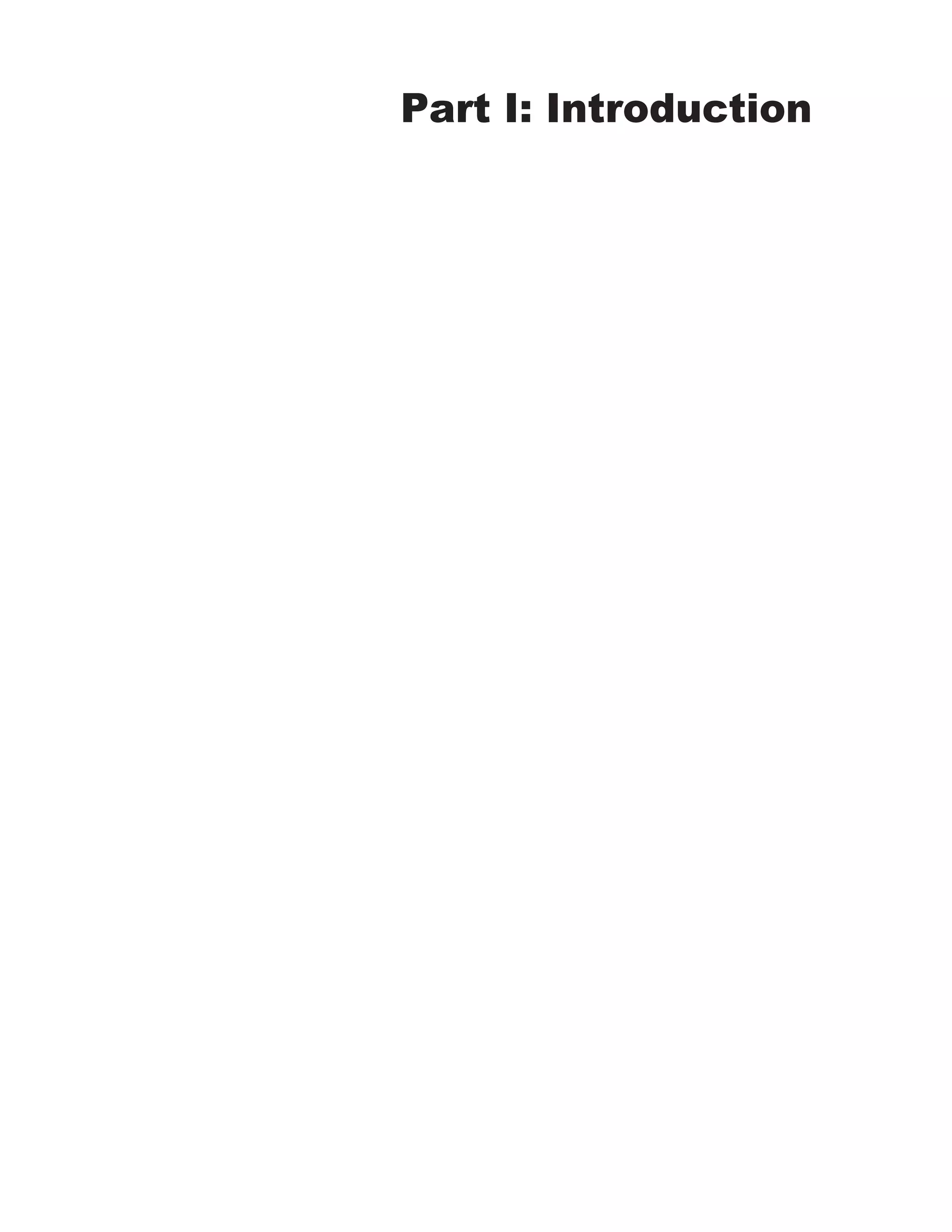Part I: Introduction
 